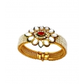 B0027- Beautifull  kundan meena pearl bracelet / kada